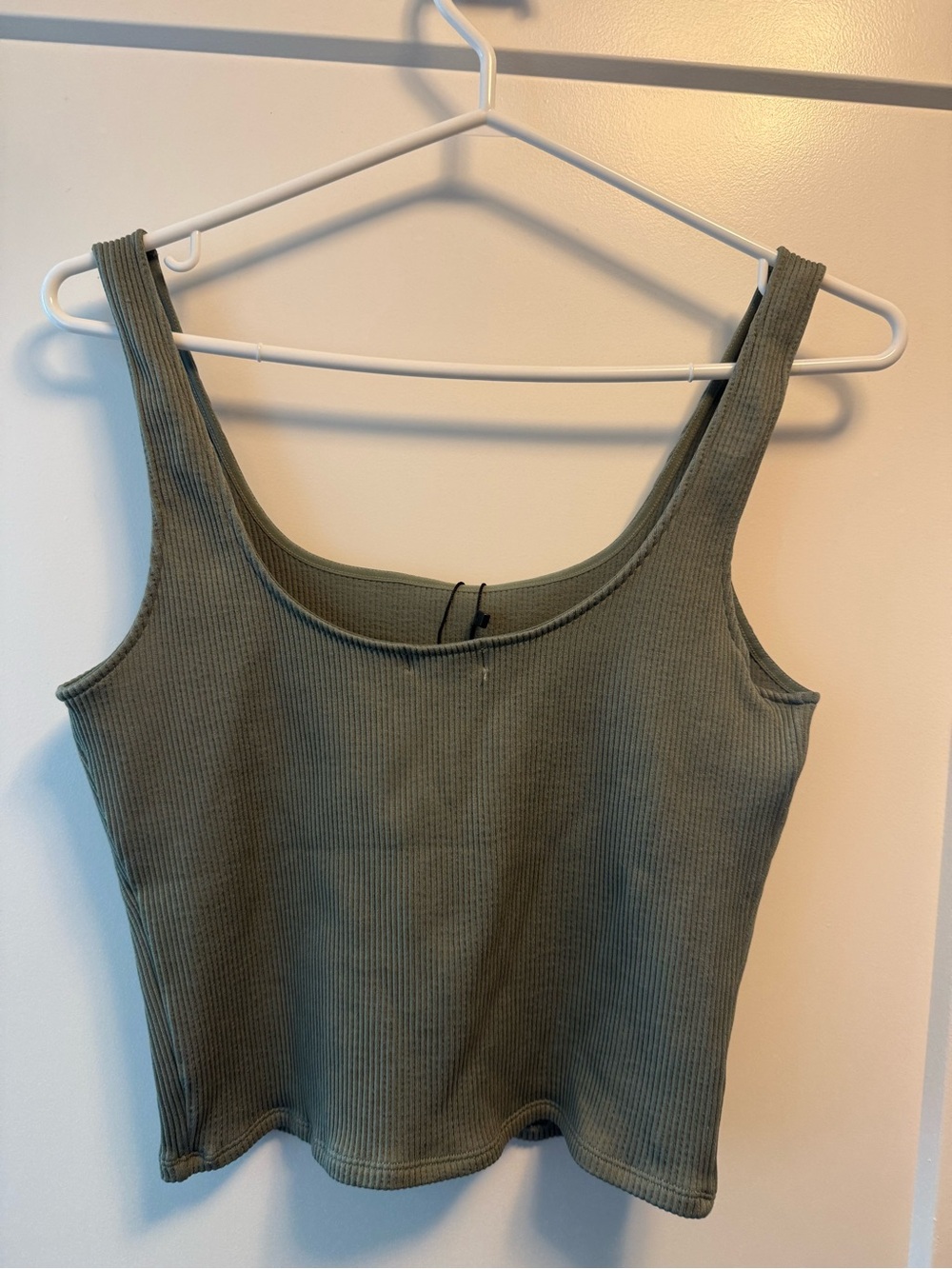 Dynamite Olive Ribbed Square Neck Tank - Picture 4 of 4